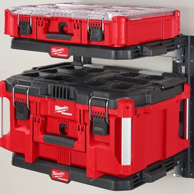 Click here to see Milwaukee 48-22-8481 Milwaukee E-track Compatible PACKOUT Racking Shelf with 50lbs Weight Capacity- 48-22-8481 