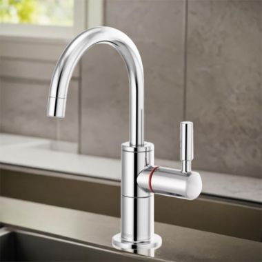Click here to see Brizo 61320LF-H-PC Brizo Single-Handle Instant Hot Water Faucet w/ Arc Spout, 1.0 GPM, Polished Chrome - 61320LF-H-PC