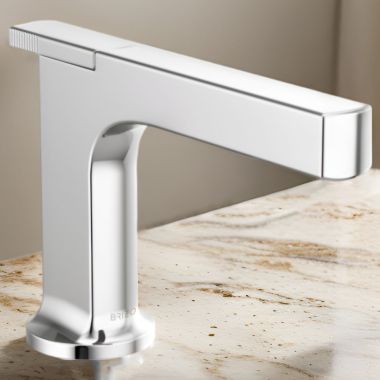 Click here to see Brizo 65006LF-PC-ECO Brizo Kintsu Single-Handle Deck-Mount Bathroom Faucet, 1.2 GPM, Polished Chrome - 65006LF-PC-ECO