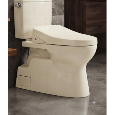 Click here to see Toto CT474CUFGT40#12 TOTO Vespin II 1G and Vespin II WASHLET+ Universal Height Elongated Toilet Bowl with CEFIONTECT, 1.28 GPF, Sedona Beige - CT474CUFGT40#12