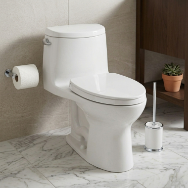 Click here to see Toto MS604124CEFRG#01 TOTO UltraMax II Elongated One-Piece Toilet with SS124 SoftClose Seat, 1.28 GPF, Right Hand Trip Lever, CEFIONTECT, Cotton White - MS604124CEFRG#01