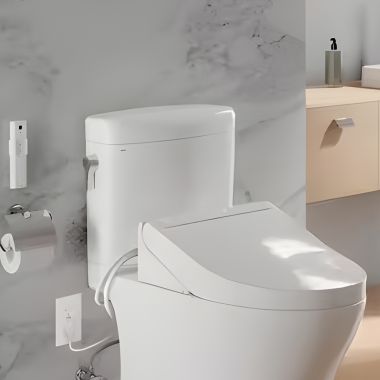 Click here to see Toto SW3084#01 TOTO WASHLET C5 Electronic Bidet Toilet Seat, Elongated, Cotton White - SW3084#01