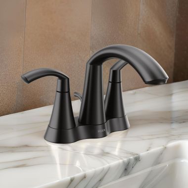 Click here to see Moen 6172BL MOEN 6172BL GLYDE TWO HANDLE LAV FAUCET MATTE BLACK