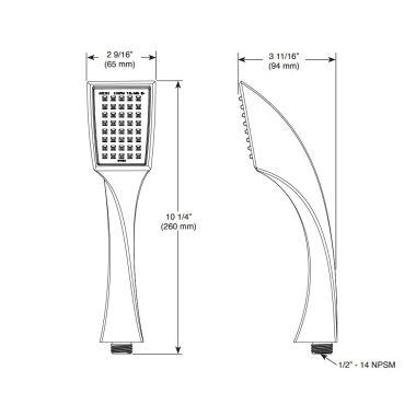 Click here to see Brizo RP62451RB Brizo Virage Single-Function Hand Shower, 1.75 GPM, Square, Venetian Bronze - RP62451RB