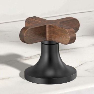 Click here to see Brizo HX5373-BLWD Brizo Jason Wu Cross Handle Kit for 65375LF-LHP and 65375LF-LHP-ECO Faucet, ADA, Matte Black with Wood Accent - HX5373-BLWD
