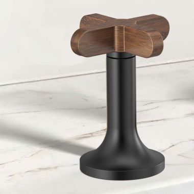 Click here to see  HX5375-BLWD Brizo High-Cross Handle for Jason Wu Collection Widespread Lavatory Faucets, ADA-Compliant, Matte Black with Wood Accent - HX5375-BLWD 