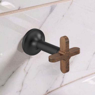 Click here to see  HX5875-BLWD Brizo Wood-Cross Handle Kit for Jason Wu Collection Wall-Mount Lavatory Faucets, Matte Black/Teak Wood - HX5875-BLWD