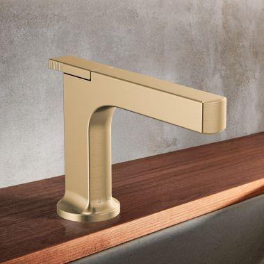 Click here to see Brizo 65006LF-GL-ECO Brizo Kintsu Single-Handle Deck-Mount Lavatory Faucet, 1.2 GPM,  Brilliance Luxe Gold - 65006LF-GL-ECO