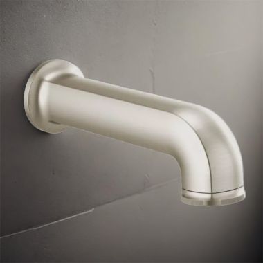 Click here to see Brizo 73506-NK Brizo Kintsu Wall-Mount Brilliance Luxe Nickel Tub Spout with Pull-Down Diverter, Solid Brass, 1/2-inch Connection Size - 73506-NK