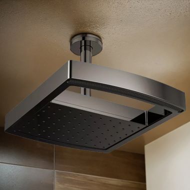 Click here to see Brizo 81406-BNX Brizo Kintsu 14” Dual Waterway Multi-Function Raincan Shower Head, Touch-Clean, WaterSense, 1.75 GPM, Brilliance Black Onyx - 81406-BNX