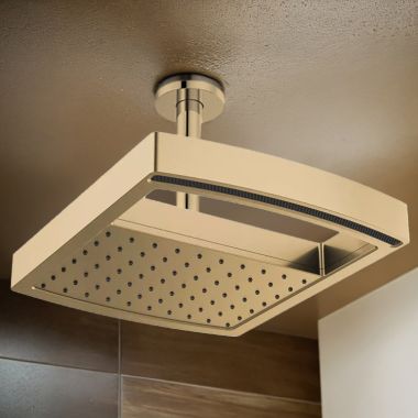 Click here to see Brizo 81406-GL Brizo Kintsu 14” Dual Waterway Multi-Function Raincan Shower Head, Touch-Clean, WaterSense, 1.75 GPM, Brilliance Luxe Gold - 81406-GL