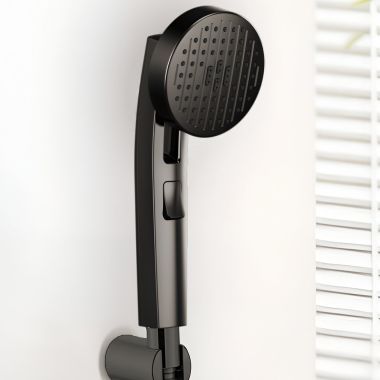 Click here to see Brizo 88006-BNX Brizo Kintsu Multi-Function Handshower with Push-Button, Dual Check Valve, WaterSense, 1.75 GPM, Brilliance Black Onyx - 88006-BNX