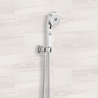 Click here to see Brizo 88806-PC Brizo Kintsu Multi-Function Wall-Mount Handshower with Push-Button, Stretchable Hose, WaterSense, 1.75 GPM, Polished Chrome - 88806-PC