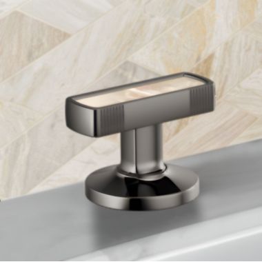 Click here to see Brizo HI5306-BNXPL Brizo Kintsu Widespread Lavatory Knob with Mother of Pearl Inlay Handle Kit, Brilliance Black Onyx - HI5306-BNXPL