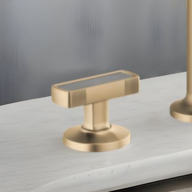 Click here to see Brizo HI5306-GLCT Brizo Kintsu Widespread Lavatory Knob with Concrete Inlay Handle Kit, Brilliance Luxe Gold - HI5306-GLCT