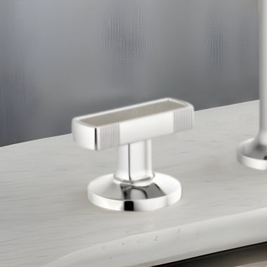 Click here to see Brizo HI5306-PCCT Brizo Kintsu Widespread Lavatory Knob with Concrete Inlay Handle Kit, Polished Chrome - HI5306-PCCT