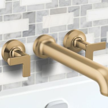 Click here to see Brizo HX70406-GL Brizo Metal Cross Handle Kit for Kintsu Wall Mount Tub Filler, Brilliance Luxe Gold - HX70406-GL