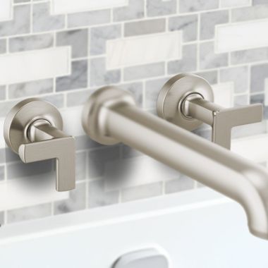 Click here to see Brizo HX70406-NK Brizo Metal Cross Handle Kit for Kintsu Wall Mount Tub Filler, Brilliance Luxe Nickel - HX70406-NK