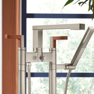 Click here to see Brizo T70310-NKLHP Brizo Two-Handle Tub Filler Body Assembly, Dual-Column Design, Brilliance Luxe Nickel - T70310-NKLHP