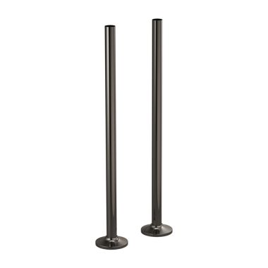 Click here to see Brizo T71766-BNX Brizo Floor Mount Tub Filler Unions with Dual Column Design, Solid Brass Construction, Insulated, Brilliance Black Onyx - T71766-BNX