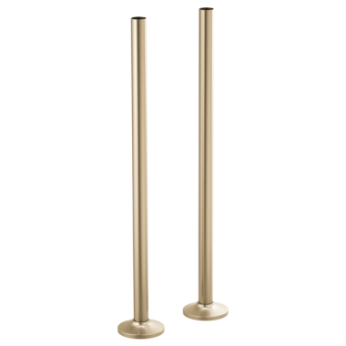 Click here to see Brizo T71766-GL Brizo Floor Mount Tub Filler Unions with Dual Column Design, Solid Brass Construction, Insulated, Brilliance Luxe Gold - T71766-GL