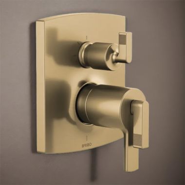 Click here to see Brizo T75506-GLLHP Brizo Kintsu and Allaria TempAssure Thermostatic Valve Trim with Integrated Three Function Diverter, Brilliance Luxe Gold - T75506-GLLHP