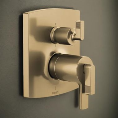 Click here to see Brizo T75606-GLLHP Brizo Kintsu and Allaria TempAssure Thermostatic Valve Trim with Six Function Diverter, Brilliance Luxe Gold - T75606-GLLHP