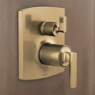 Click here to see Brizo T75P606-GLLHP Brizo Kintsu and Allaria Pressure Balance Valve Trim with Integrated Six Function Diverter, Brilliance Luxe Gold - T75P606-GLLHP