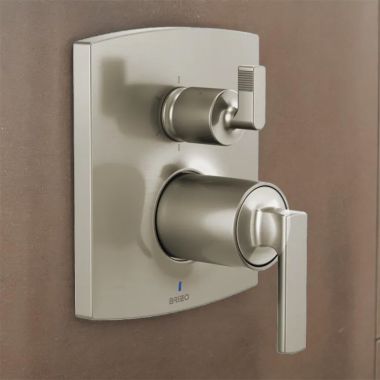 Click here to see Brizo T75P606-NKLHP Brizo Kintsu and Allaria Pressure Balance Valve Trim with Integrated Six Function Diverter, Brilliance Luxe Nickel - T75P606-NKLHP