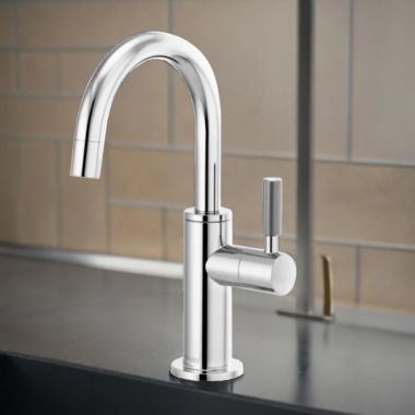 Click here to see Brizo 61343LF-C-PC Brizo Litze Single-Handle Beverage Faucet with Arc Spout and Knurled Handle, Diamond Seal Technology, 1.5 GPM, Polished Chrome - 61343LF-C-PC