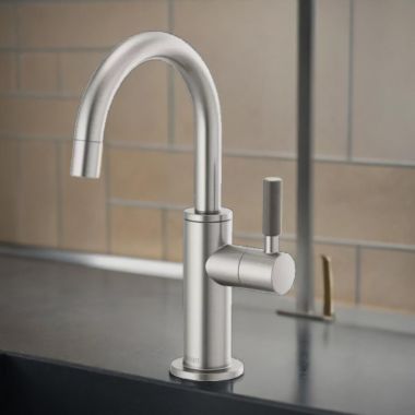 Click here to see Brizo 61343LF-C-SS Brizo Litze Single-Handle Beverage Faucet with Arc Spout and Knurled Handle, Diamond Seal Technology, 1.5 GPM, Brilliance Stainless - 61343LF-C-SS