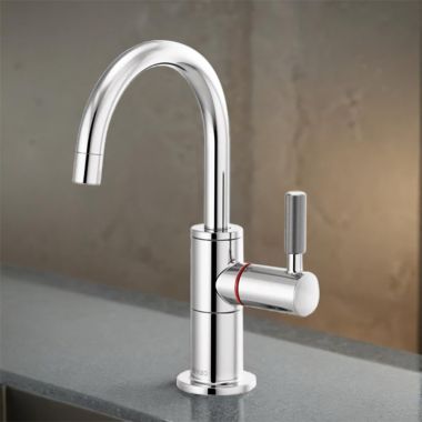 Click here to see Brizo 61343LF-H-PC Brizo Litze Instant Hot Water Faucet with Arc Spout and Knurled Handle, 1.0 GPM, Polished Chrome - 61343LF-H-PC