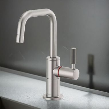 Click here to see Brizo 61353LF-H-SS Brizo Litze Instant Hot Water Faucet with Square Spout and Knurled Handle, 1.0 GPM, Brilliance Stainless - 61353LF-H-SS