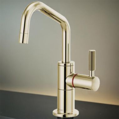 Click here to see Brizo 61363LF-H-PN Brizo Litze Instant Hot Water Faucet with Angled Spout and Knurled Handle, 1.0 GPM, Brilliance Polished Nickel - 61363LF-H-PN