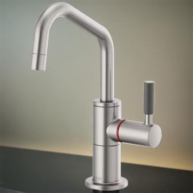 Click here to see Brizo 61363LF-H-SS Brizo Litze Instant Hot Water Faucet with Angled Spout and Knurled Handle, 1.0 GPM, Brilliance Stainless - 61363LF-H-SS