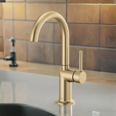 Click here to see Brizo 61075LF-GLLHP Brizo Odin Single Handle Bar Faucet With 360 Rotating Spout, ADA, 1.8 GPM, Brilliance Luxe Gold - 61075LF-GLLHP