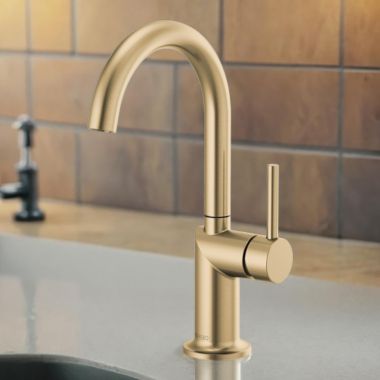 Click here to see Brizo 61075LF-GLLHP Brizo Odin Single Handle Bar Faucet with 360 Rotating Spout, ADA-Compliant, 1.8 GPM, Brilliance Luxe Gold - 61075LF-GLLHP