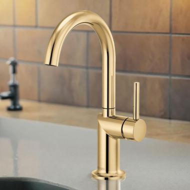Click here to see Brizo 61075LF-PGLHP Brizo Odin Single Handle Bar Faucet with 360 Rotating Spout, ADA-Compliant, 1.8 GPM, Brilliance Polished Gold - 61075LF-PGLHP