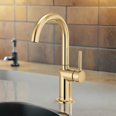 Click here to see Brizo 61075LF-PGLHP Brizo Odin Single Handle Bar Faucet With 360 Rotating Spout, ADA, 1.8 GPM, Brilliance Polished Gold - 61075LF-PGLHP