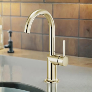 Click here to see Brizo 61075LF-PNLHP Brizo Odin Single Handle Bar Faucet With 360 Rotating Spout, ADA, 1.8 GPM, Brilliance Polished Nickel - 61075LF-PNLHP