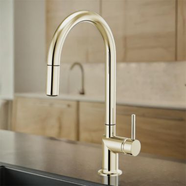 Click here to see Brizo 63075LF-PNLHP Brizo Odin Single Handle Pull-Down Kitchen Faucet with Swivel Spout, MagneDock, DIAMOND Seal, Two Function, 1.8 GPM, Brilliance Polished Nickel - 63075LF-PNLHP