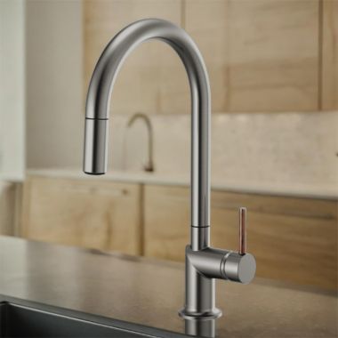 Click here to see Brizo 63075LF-SLLHP Brizo Odin Single Handle Pull-Down Kitchen Faucet with Swivel Spout, MagneDock, DIAMOND Seal, Two Function, 1.8 GPM, Brilliance Luxe Steel - 63075LF-SLLHP