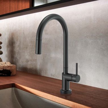 Click here to see Brizo 64075LF-BLLHP Brizo Odin Pull-Down Kitchen Faucet with SmartTouch, Swivel Spout, MagneDock, Two Function, 1.8 GPM, Matte Black - 64075LF-BLLHP