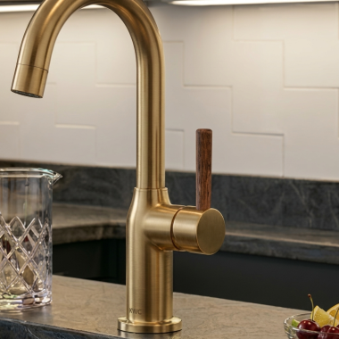 Click here to see Brizo HLB177-GLWD Brizo Odin Bar Faucet Lever Handle Kit for 61065LF and 61075LF, ADA-Compliant, Brilliance Luxe Gold/ Wood - HLB177-GLWD