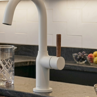 Click here to see Brizo HLB177-MWWD Brizo Jason Wu Bar Faucet Lever Handle Kit for 61065LF and 61075LF, ADA, Matte White/ Wood - HLB177-MWWD