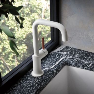 Click here to see Brizo HLB177-MWWD Brizo Jason Wu Bar Faucet Lever Handle Kit for 61065LF and 61075LF, ADA, Matte White/ Wood - HLB177-MWWD