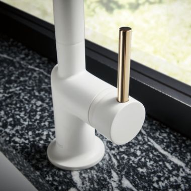 Click here to see  HLK175-MWPN Brizo Jason Wu Metal Lever Handle Kit for 63965LF-LHP, 63075LF-LHP, and 63065LF-LHP, ADA-Compliant, Matte White/ Brilliance Polished Nickel - HLK175-MWPN