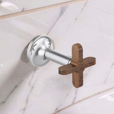 Click here to see Brizo HX5875-PCWD Brizo Wood-Cross Handle Kit for Odin Bath Collection Wall-Mount Lavatory Faucets, Polished Chrome/Teak Wood - HX5875-PCWD