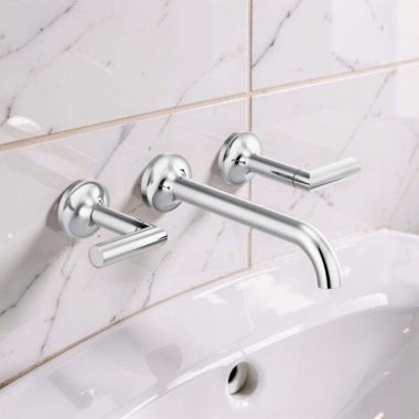 Click here to see  T65875LF-PCLHP-ECO Brizo Odin Two-Handle Wall-Mount Bathroom Faucet, Wall-Mount, 1.2 GPM, WaterSense, Polished Chrome - T65875LF-PCLHP-ECO