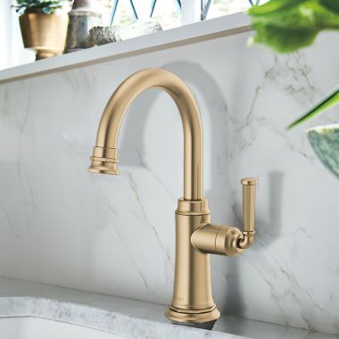 Click here to see Brizo 61374LF-C-GL Brizo Rook Single-Handle Cold Water Beverage Faucet w/ Integrated Air Gap, Luxe Gold - 61374LF-C-GL